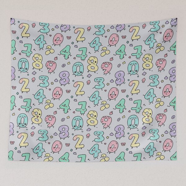 Item preview, Educational Kawaii Numbers Colorful Fun Pattern designed and sold by Tidarat-27.