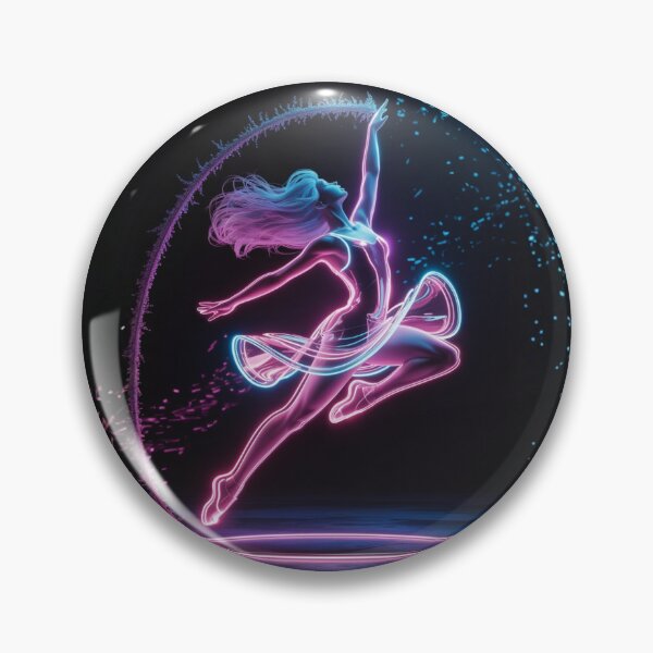 Item preview, Neon Energy Dancer: Luminous Particle Leap – Synthetic Wave Ballet Dance Art designed and sold by FusiTink.