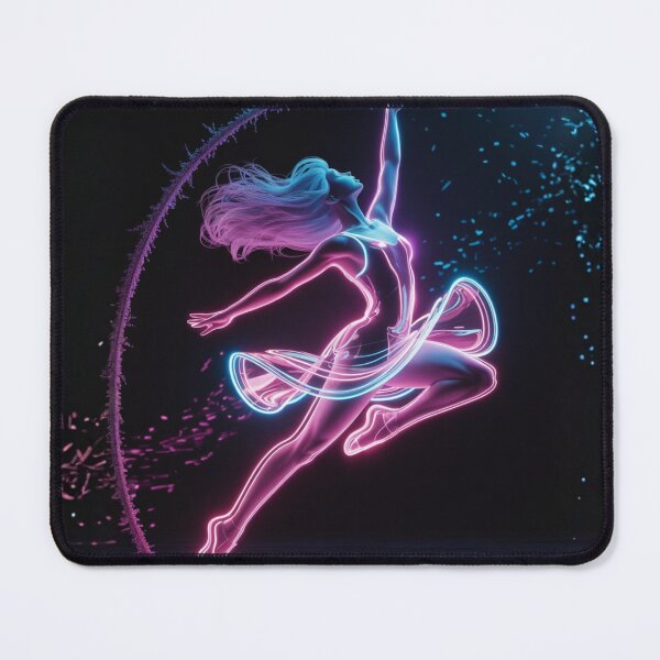 Item preview, Neon Energy Dancer: Luminous Particle Leap – Synthetic Wave Ballet Dance Art designed and sold by FusiTink.