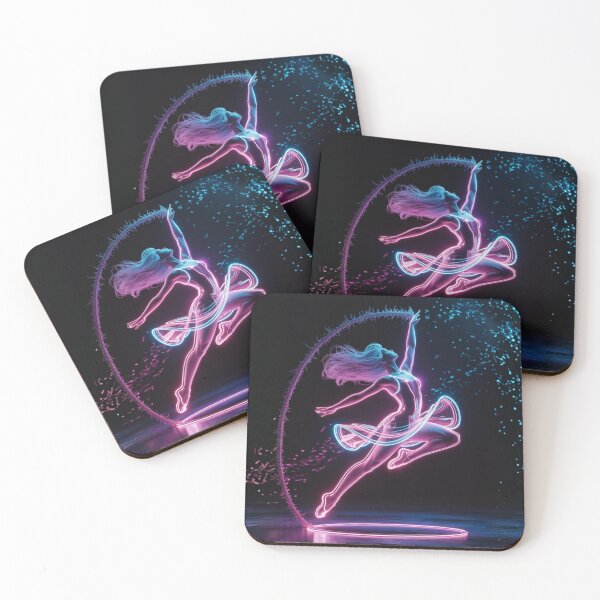 Item preview, Neon Energy Dancer: Luminous Particle Leap – Synthetic Wave Ballet Dance Art designed and sold by FusiTink.