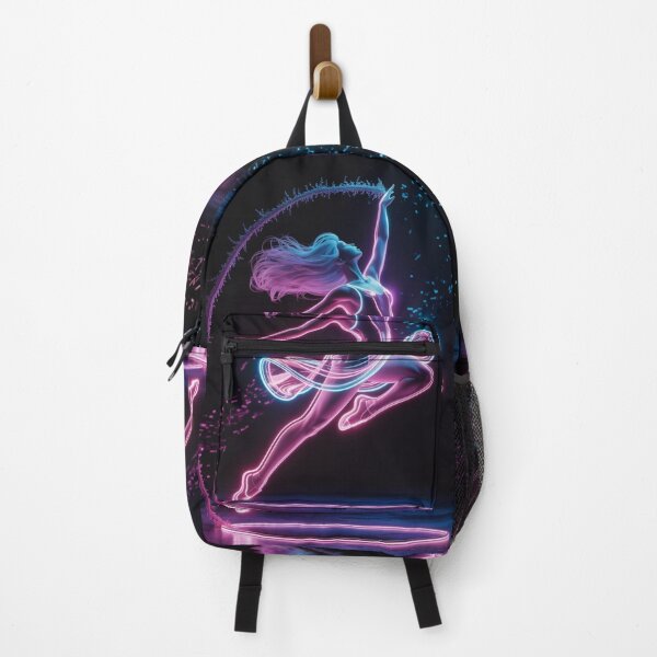 Item preview, Neon Energy Dancer: Luminous Particle Leap – Synthetic Wave Ballet Dance Art designed and sold by FusiTink.