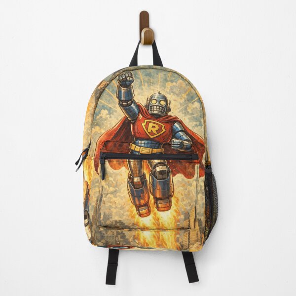 Item preview, Retro Robot Superhero – Vintage Comic Style Design designed and sold by Mauswohn.