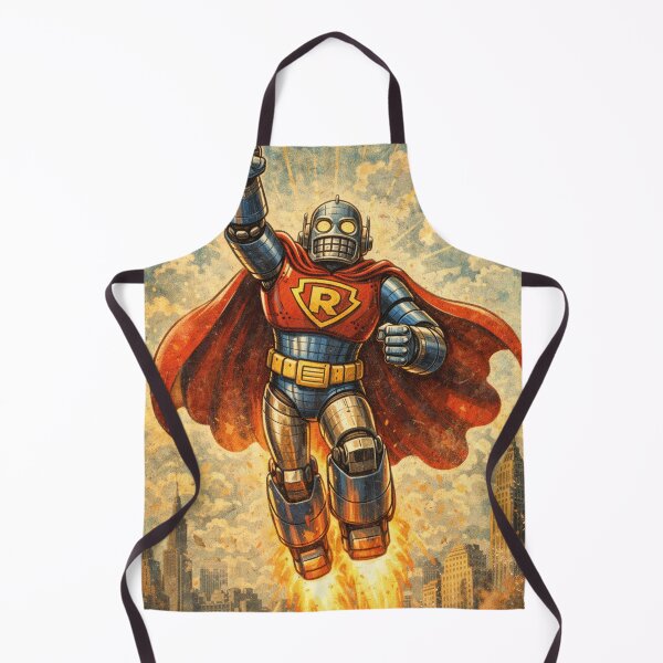 Item preview, Retro Robot Superhero – Vintage Comic Style Design designed and sold by Mauswohn.