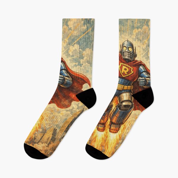 Item preview, Retro Robot Superhero – Vintage Comic Style Design designed and sold by Mauswohn.