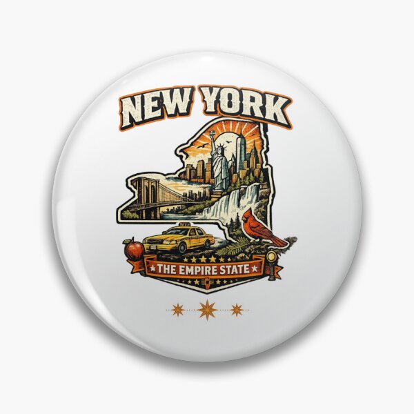 Item preview, Vintage New York State Logo – Retro Empire State Emblem Design for Apparel & Gifts designed and sold by Thehatinthecat.