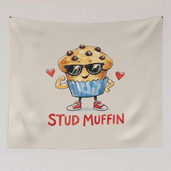 Item preview, Stud Muffin Valentine Illustration – Cute Chocolate Chip Muffin Kids Love Art designed and sold by cogiaovuong.
