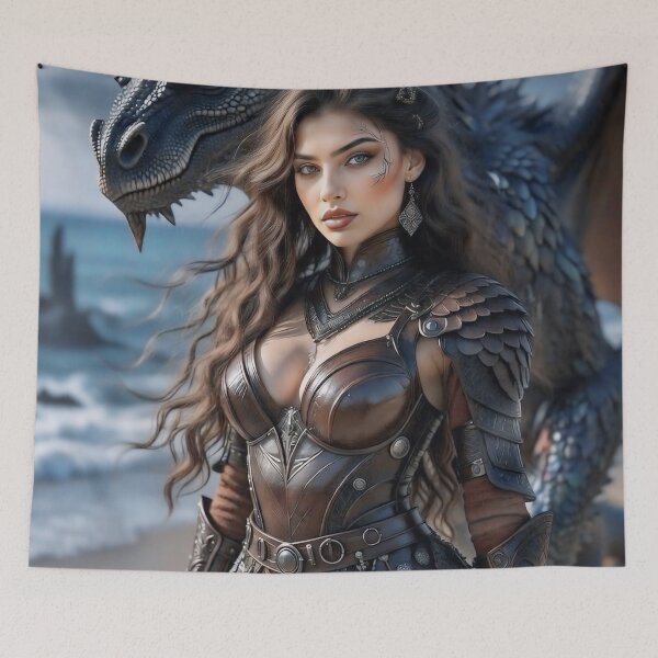 Item preview, Iridescent Feathered Dragon Queen – Gothic Fantasy Elemental 2026 designed and sold by SunsetAngelsAI.