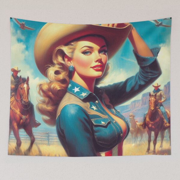 Item preview, Cute Vintage Rodeo Girl designed and sold by PulpVintage.