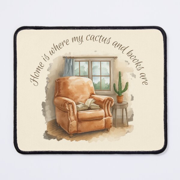 Item preview, Home With Cactus and Books designed and sold by AnInfiniteInkwell.
