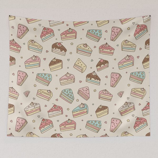 Item preview, Sweet Kawaii Cake Slices Colorful Dessert Pattern designed and sold by Tidarat-27.