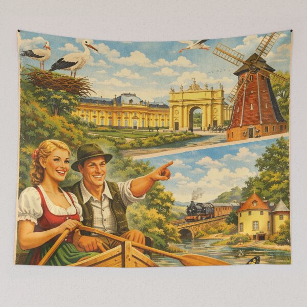 Item preview, Holidays in Brandenburg – Nostalgic Vintage Travel Poster designed and sold by Mauswohn.