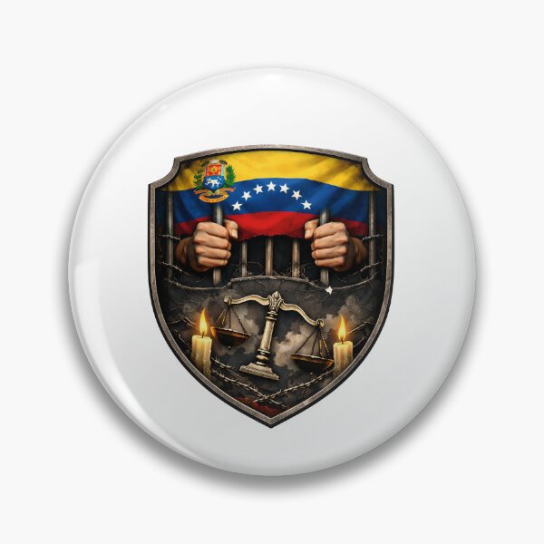 Item preview, Imprisonment And Freedom: Venezuelan Flag Behind Prison Bars With Scales Of Justice And Fire Symbolism designed and sold by portokalis.