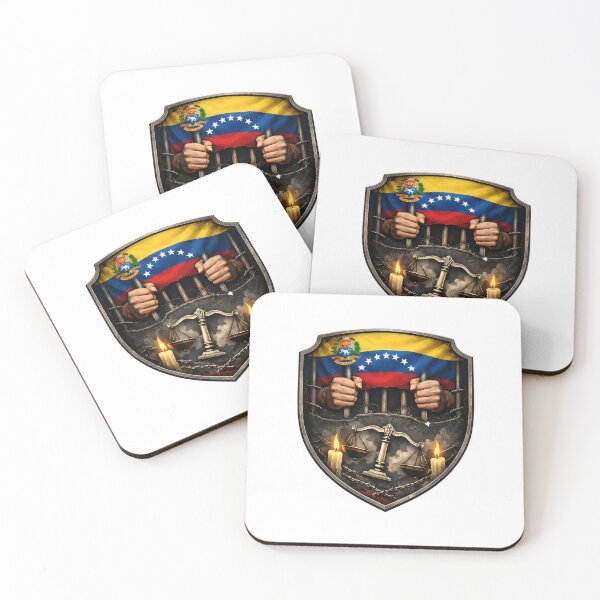 Item preview, Imprisonment And Freedom: Venezuelan Flag Behind Prison Bars With Scales Of Justice And Fire Symbolism designed and sold by portokalis.