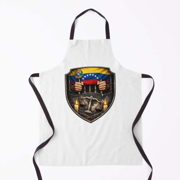 Item preview, Imprisonment And Freedom: Venezuelan Flag Behind Prison Bars With Scales Of Justice And Fire Symbolism designed and sold by portokalis.