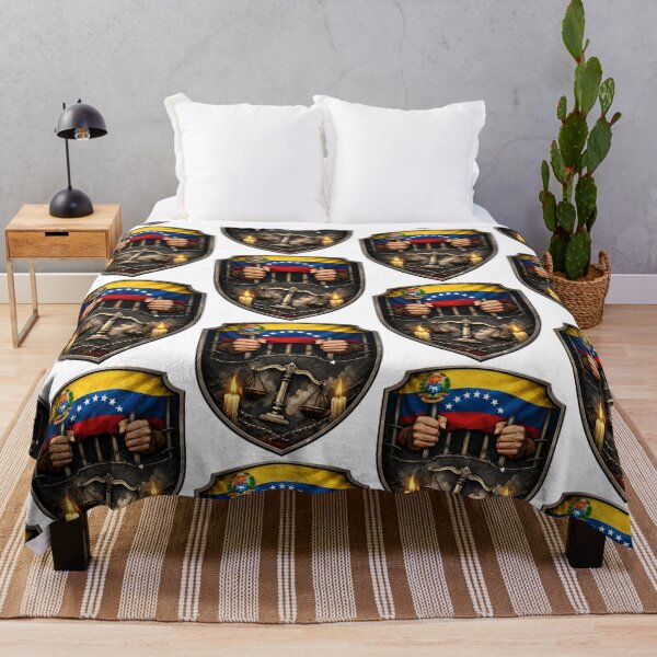 Item preview, Imprisonment And Freedom: Venezuelan Flag Behind Prison Bars With Scales Of Justice And Fire Symbolism designed and sold by portokalis.