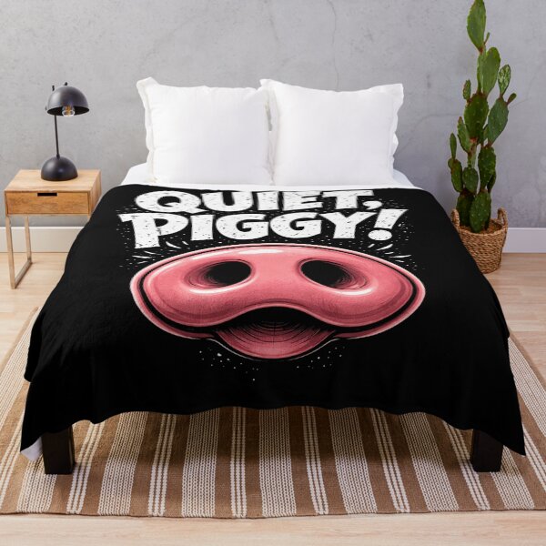 Item preview, Quiet Piggy – Dark Humor Cartoon Illustration designed and sold by Next Level Prints.
