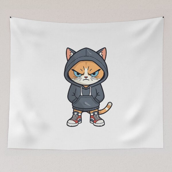 Item preview, Streetwear Cat The Grumpy Hoodie Cat designed and sold by Kavya Art.