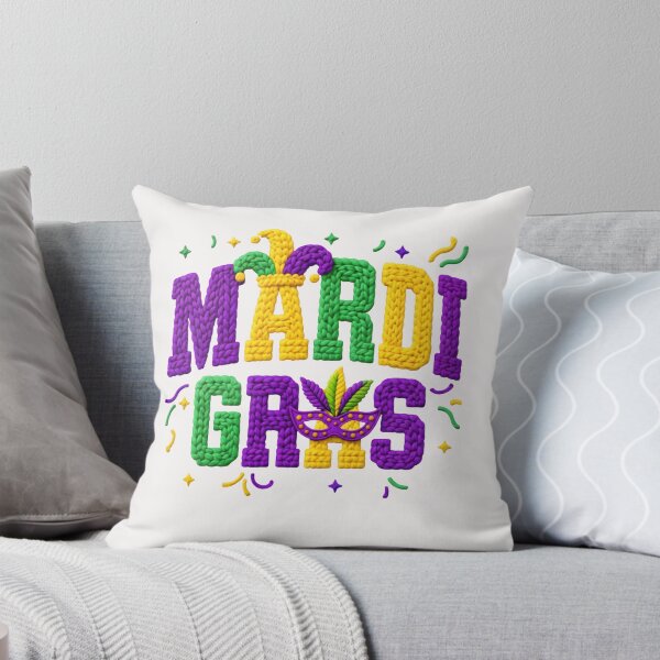 Item preview, Faux Yarn Mardi Gras, Latch Hook Crochet Mardi Gras, Preppy Glitter Knit, Crochet Mardi Gras, Louisiana  designed and sold by DesignDenDo ⭐⭐⭐⭐⭐.