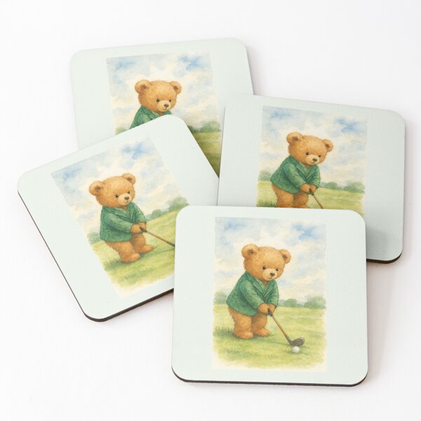 Item preview, Cute Teddy Bear Golf Watercolor designed and sold by digitalcreati0n.