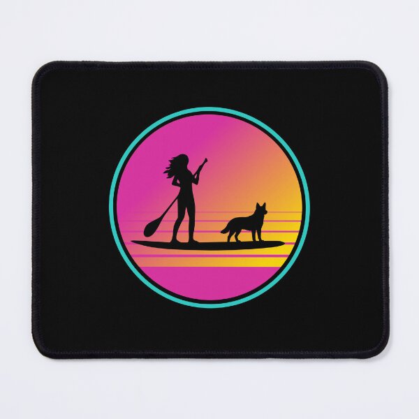 Item preview, Retro Summer 80s Blue Heeler SUP Paddleboarding Gift designed and sold by Guarddogdrive.