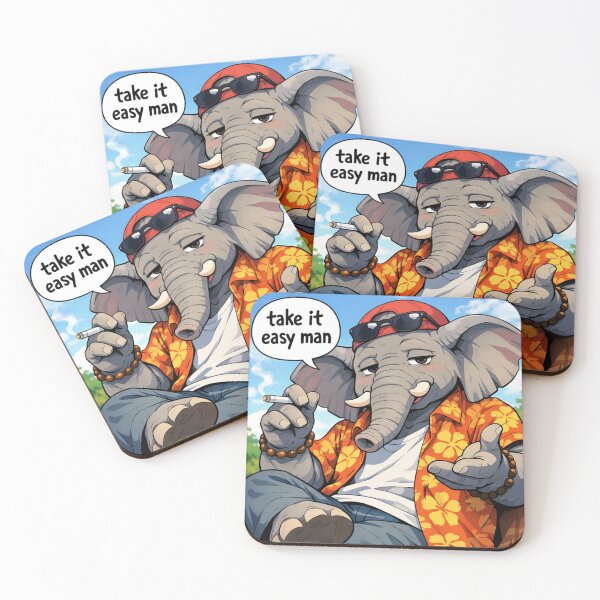 Item preview, #TAKE IT EASY MAN elephant designed and sold by TIPOTENIOS.