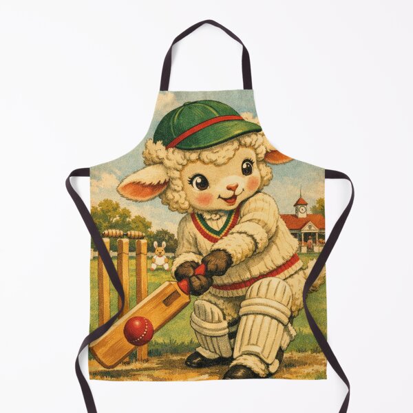 Item preview, Cricket Champion – Cute sheep in vintage sports design designed and sold by Mauswohn.