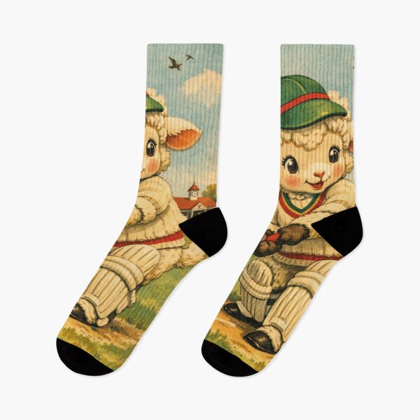 Item preview, Cricket Champion – Cute sheep in vintage sports design designed and sold by Mauswohn.