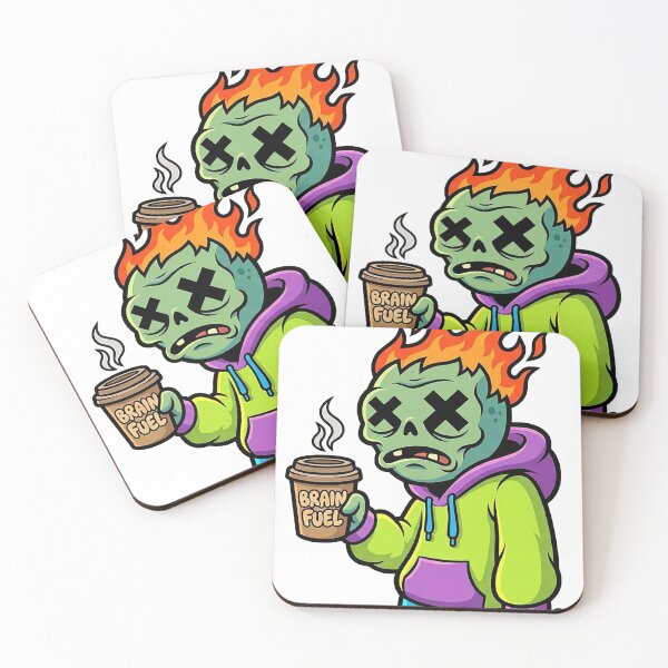 Item preview, Brain Fuel Zombie – Burnout Coffee Addict Cartoon designed and sold by JaaGo PopLab.