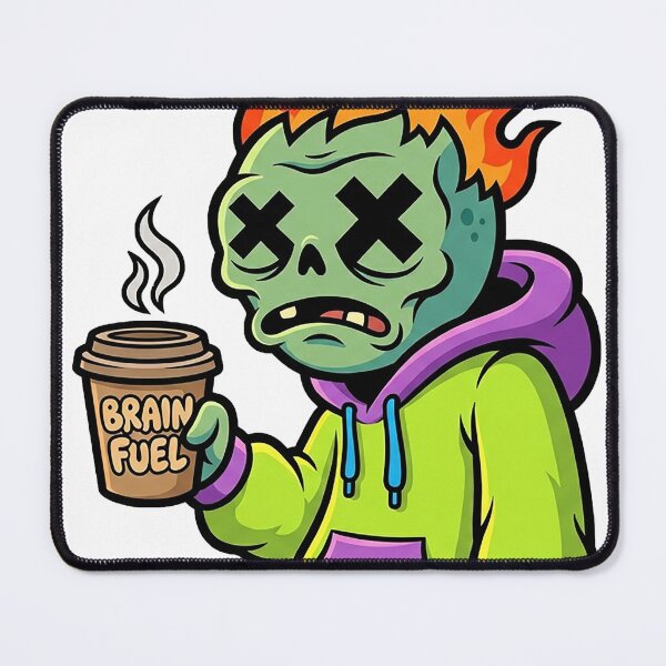 Item preview, Brain Fuel Zombie – Burnout Coffee Addict Cartoon designed and sold by JaaGo PopLab.