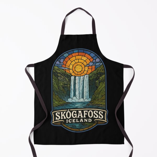 Item preview, Skogafoss Iceland Waterfall Stained Glass Travel designed and sold by TomFrontierArt.