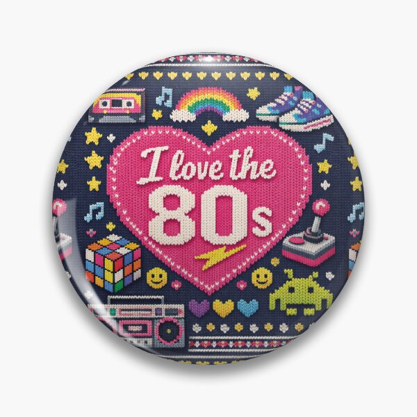 Item preview, I Love the 80s – Colorful Retro Knitting Pattern Design designed and sold by Mauswohn.