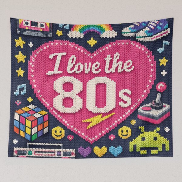 Item preview, I Love the 80s – Colorful Retro Knitting Pattern Design designed and sold by Mauswohn.