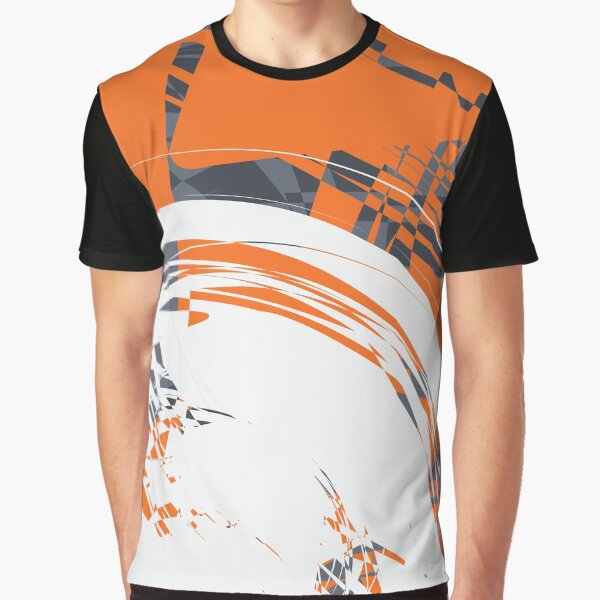 Orange Grey Graphic T-Shirt