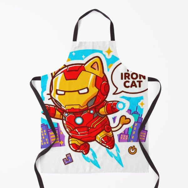 Item preview, Cute Iron Cat Superhero - Chibi Kitty Avenger in Robot Armor Sticker designed and sold by MT-Hub | Art for Every Soul.