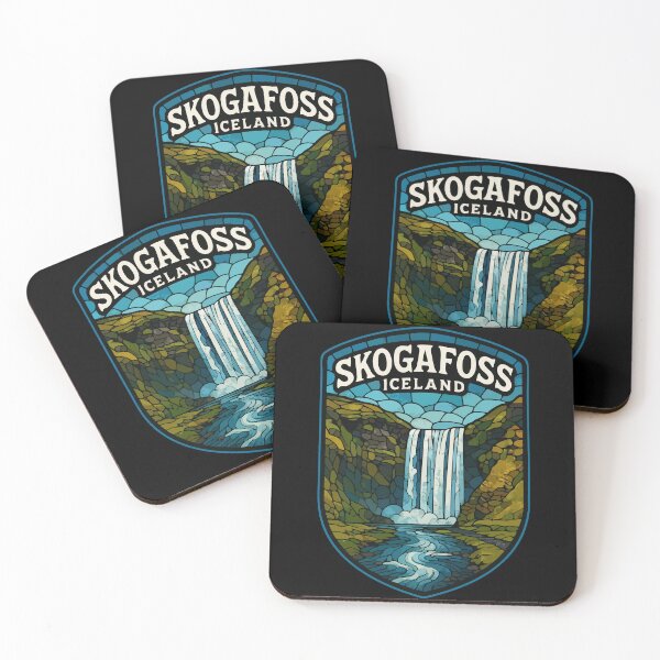 Item preview, Skogafoss Iceland Waterfall Stained Glass designed and sold by TomFrontierArt.