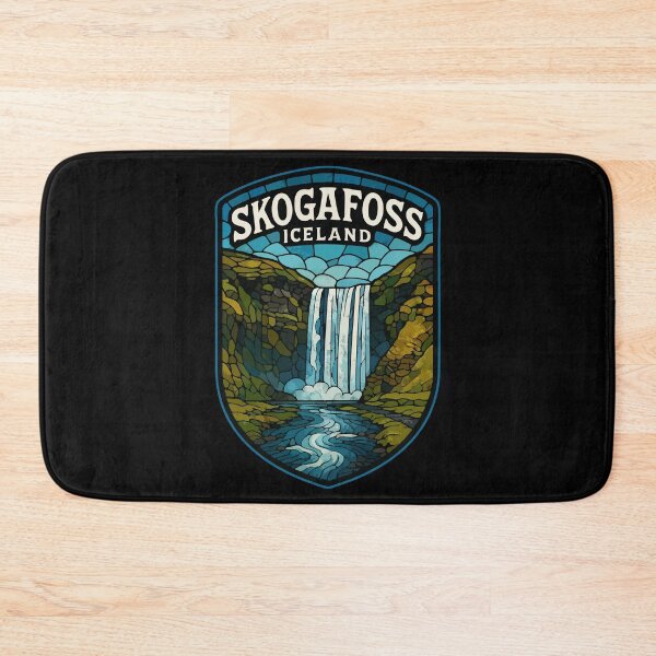 Item preview, Skogafoss Iceland Waterfall Stained Glass designed and sold by TomFrontierArt.