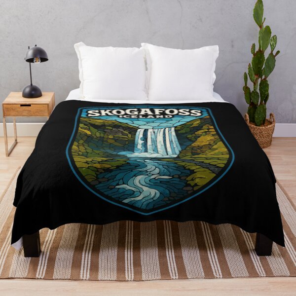 Item preview, Skogafoss Iceland Waterfall Stained Glass designed and sold by TomFrontierArt.