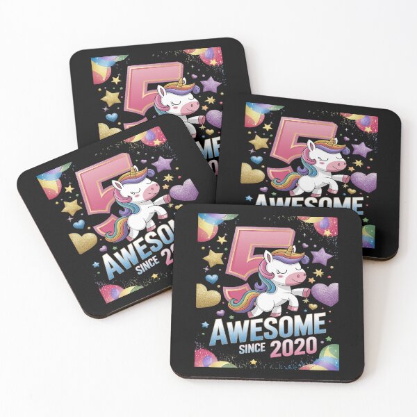 Item preview, 5 Years Old Unicorn Flossing 5th Birthday Girl Unicorn Party designed and sold by DigitaldeligArt.