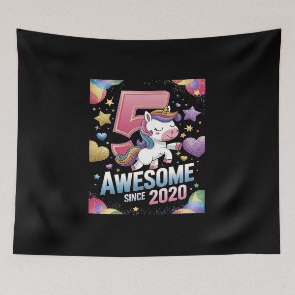Item preview, 5 Years Old Unicorn Flossing 5th Birthday Girl Unicorn Party designed and sold by DigitaldeligArt.