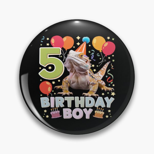 Item preview, 5th Birthday Boy Bearded Dragon 5 Years Old Bday Party  designed and sold by MarkLeedsArt.