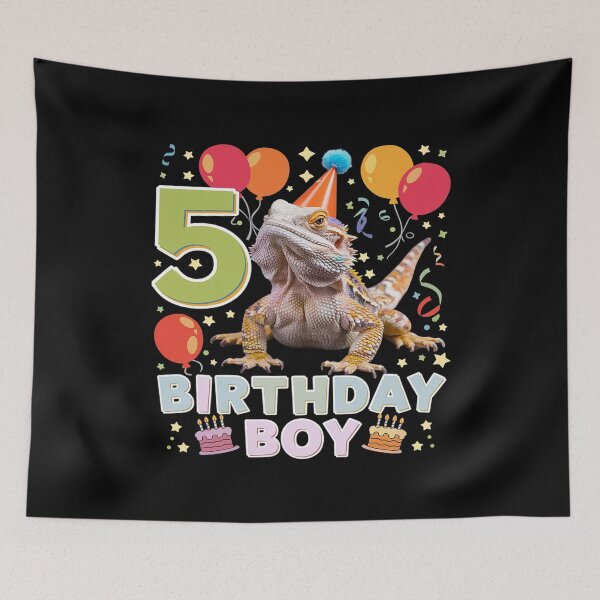 Item preview, 5th Birthday Boy Bearded Dragon 5 Years Old Bday Party  designed and sold by MarkLeedsArt.