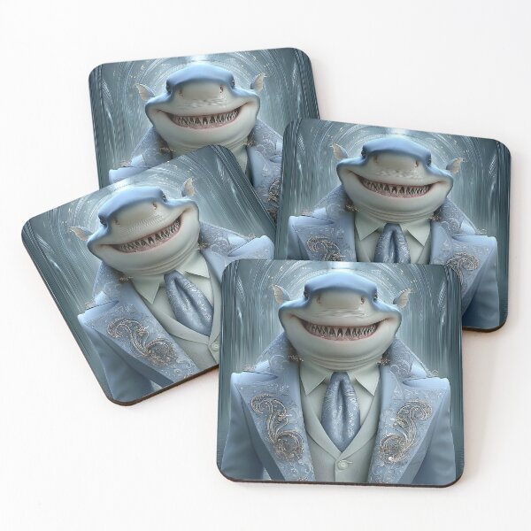 Item preview, Savvy Shark in Elegant Suit with Charming Grin designed and sold by Artessie.