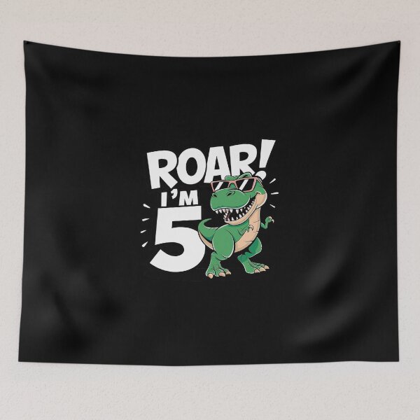 Item preview, 5th Birthday Party 5 Year Old Dinosaur  designed and sold by DigitaldeligArt.