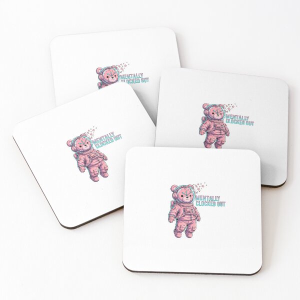 Item preview, Mentally Clocked Out – Cute Astronaut Bear Sticker designed and sold by KusshiArts.