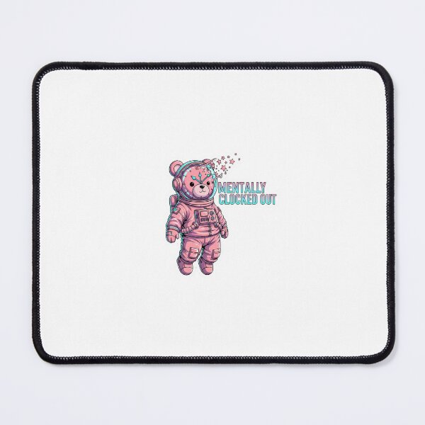 Item preview, Mentally Clocked Out – Cute Astronaut Bear Sticker designed and sold by KusshiArts.