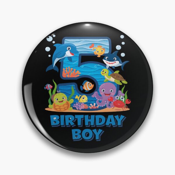 Item preview, 5th Birthday Party Ocean 5 Year Old Sea Fish Birthday Boy  designed and sold by DigitaldeligArt.
