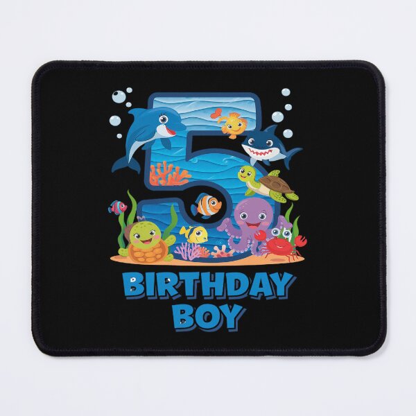 Item preview, 5th Birthday Party Ocean 5 Year Old Sea Fish Birthday Boy designed and sold by DigitaldeligArt.