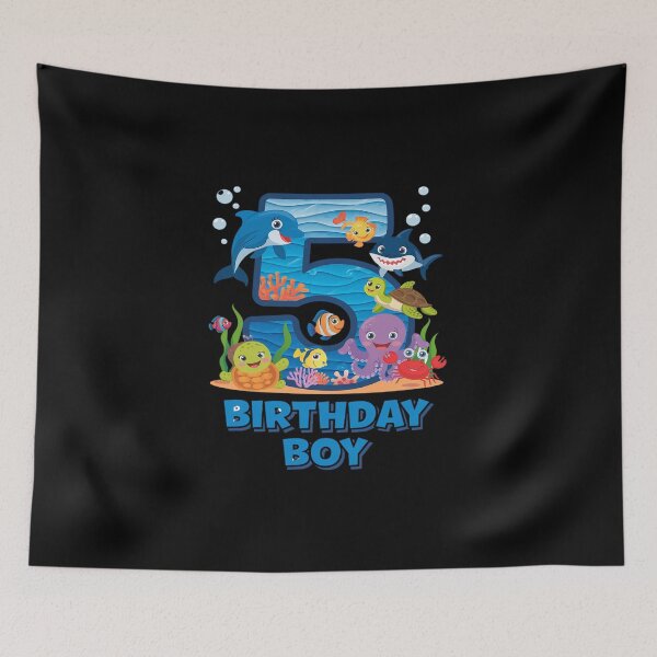 Item preview, 5th Birthday Party Ocean 5 Year Old Sea Fish Birthday Boy designed and sold by DigitaldeligArt.