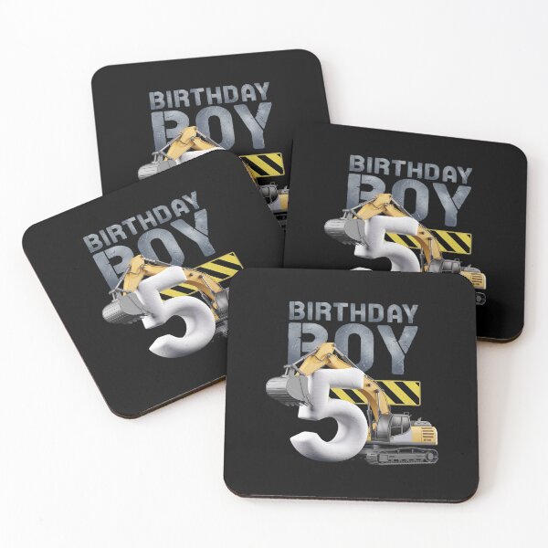 Item preview, Birthday Boy 5th Birthday Excavator Construction Vehicle  designed and sold by DigitaldeligArt.