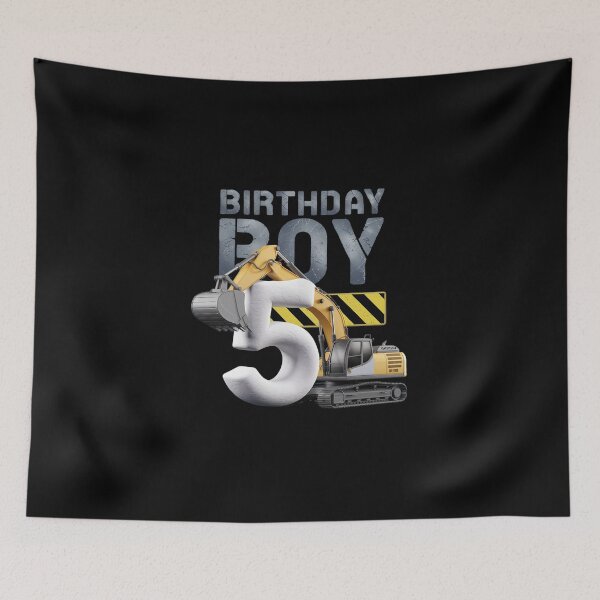 Item preview, Birthday Boy 5th Birthday Excavator Construction Vehicle  designed and sold by DigitaldeligArt.